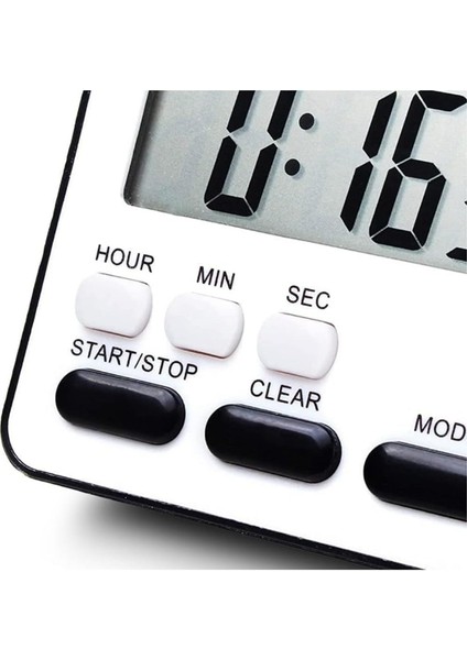 LED Dijital Mutfak-Öğrenci-Spor Zamanlayıcısı 24 Saat Geri Sayım Alarm Mıknatıslı Masa Üstü Tabanlı