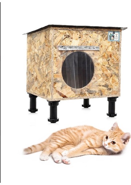 Kedi Kulübesi Kedi Yuvası Su ve Isı Yalıtımlı Ayaklı