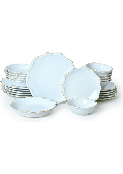 Beyaz Gold Fileli Romeo Yemek Takımı 24 Parça 6 Kişilik fırsatları