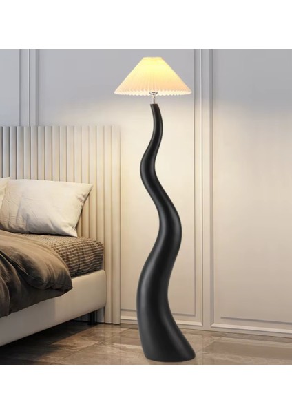 Fransız iskandinav Lux Lambader Oturma Odası Çalışma Odası Villa Otel Dekoratif Ayaklı Siyah Renk