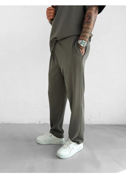 Erkek Regular Fit Beli Lastikli Rahat Eşofman Yeşil fiyatları