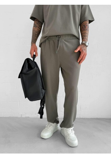 Erkek Regular Fit Beli Lastikli Rahat Eşofman Yeşil modelleri
