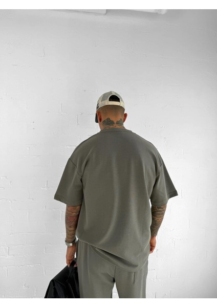 Erkek Oversize Basic Rahat T-Shirt Yeşil modelleri