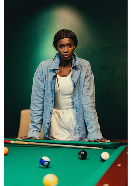 Erkek Denim Görünümlü Desenli Regular Fit Gömlek Mavi