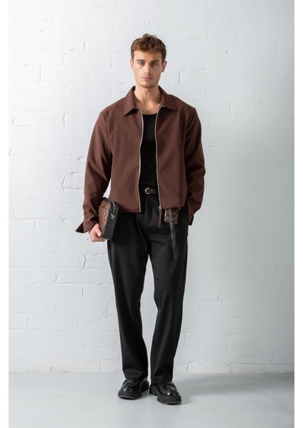 Erkek Boxy Fit Rahat Ceket Kahverengi fırsatları