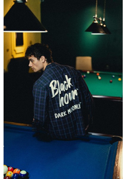 Erkek Oversize Ekose Baskılı Gömlek Antrasit fırsatları