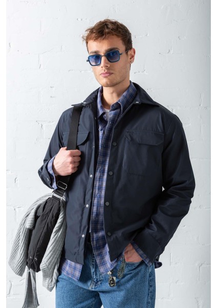 Erkek Önü Cepli Yakalı Slim Fit Ceket Lacivert fiyatları