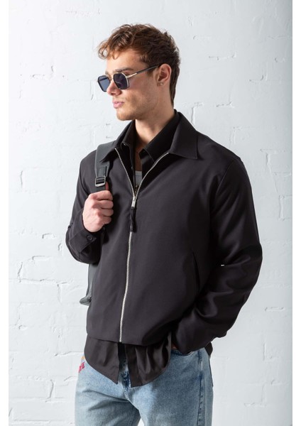 Erkek Boxy Fit Rahat Ceket Siyah modelleri