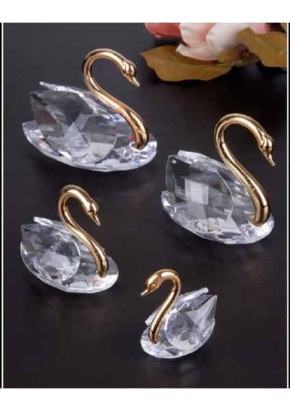 Minik Gold Altın Renk Kuğu Kristal Cam El Yapım 6 x 7 cm Biblo Dekoratif Obje Figür Hediyelik 1 Adet fırsatları