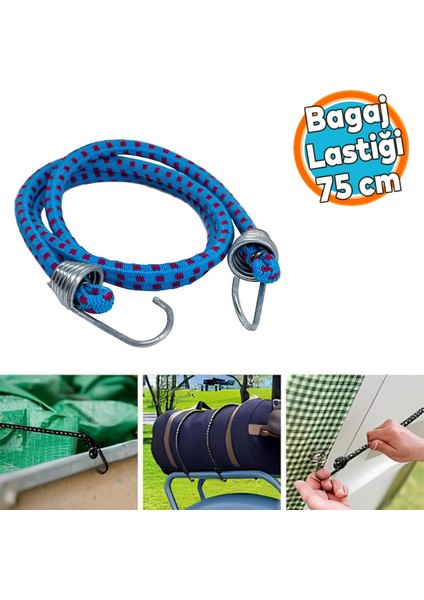 Kancalı Elastik Motorsiklet Oto Araç Araba Bagaj Lastiği Bisiklet Sabitleme Lastik Ahtapot 75 cm
