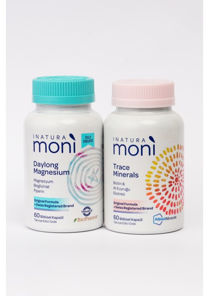 2'li Moni Daylong Magnesium & Trace Minerals 60 Vegan Kapsül