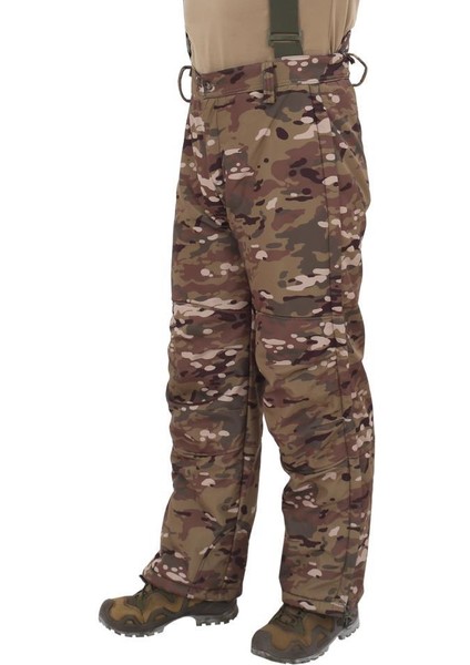 Outdoor Softshell Su Geçirmez Kışlık Erkek Pantolon (Salopet Askılı), Kamuflaj Renk fiyatları