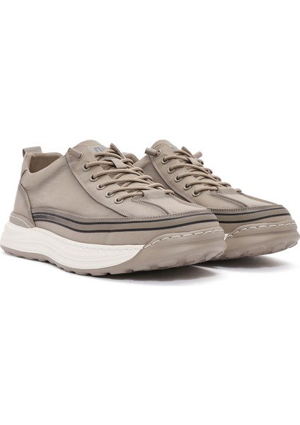 Erkek Bej Bağcıklı Kumaş Sneaker 25SFD69386F