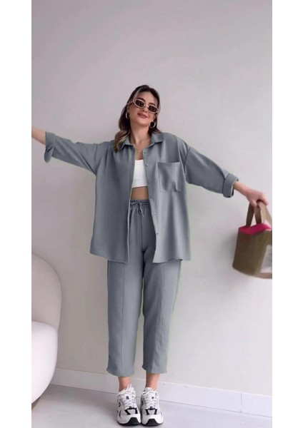 Keten Günlük Ikili Takım Elbise Pantolon Gömlek modelleri