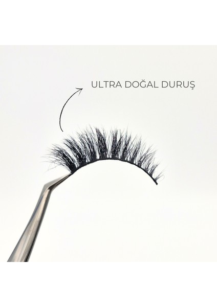 Doğal Görünümlü Gerçek Kıl Tam Boy İpek Takma Kirpik (1 Çift) - Mink Eyelash No: Jh12