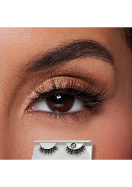 Doğal Görünümlü Gerçek Kıl Tam Boy İpek Takma Kirpik (1 Çift) - Mink Eyelash No: J02