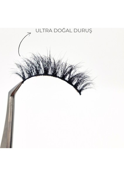 Doğal Görünümlü Gerçek Kıl Tam Boy İpek Takma Kirpik (1 Çift) - Mink Eyelash No: J02
