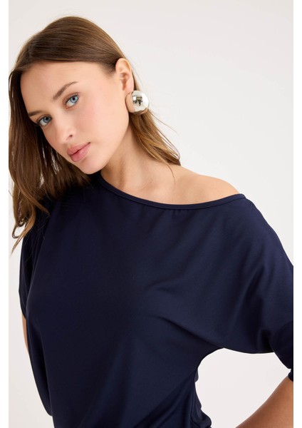 Kayık Yaka Kısa Kol Modal Bluz fiyatları