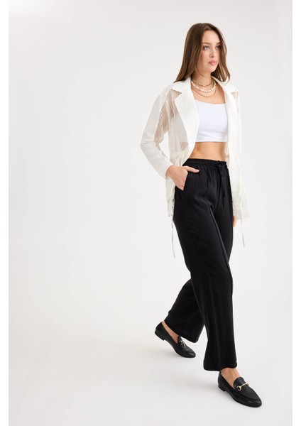 Beli Lastikli Önü Dikiş Detaylı Pantolon modelleri