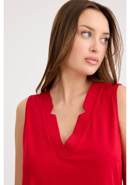 V Yaka Sıfır Kol Bluz modelleri