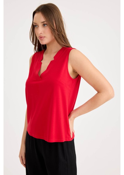 V Yaka Sıfır Kol Bluz fırsatları