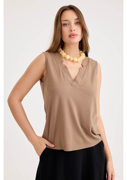 V Yaka Sıfır Kol Bluz fiyatları