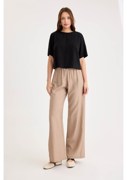 Beli Lastikli Geniş Paça Pantolon