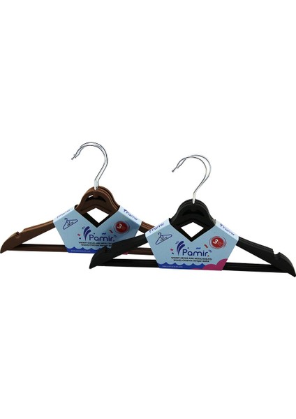 3pcs Plastik Çocuk Elbise Askısı Metal Başlıklı (4604)