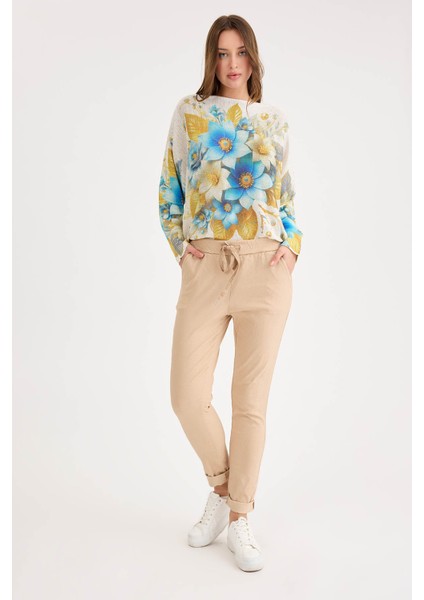 Beli Simli Bağcıklı Havuç Kesim Pantolon modelleri