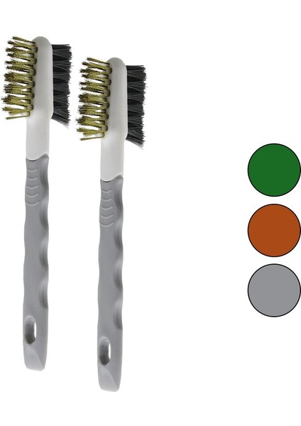 2pcs Çift Taraflı Tel Başlı Tel Fırça Sert - Daha Sert Tel Çıkarılabilir Saplı (4604)
