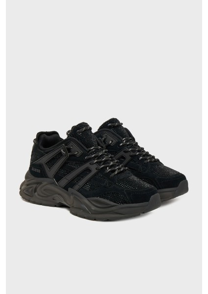 Belluna Taşlı Deri Karışımlı Kalın Taban Sneaker Ayakkabı FLPBLLSUE12 Bayan Ayakkabı Flpbll SUE12 Black