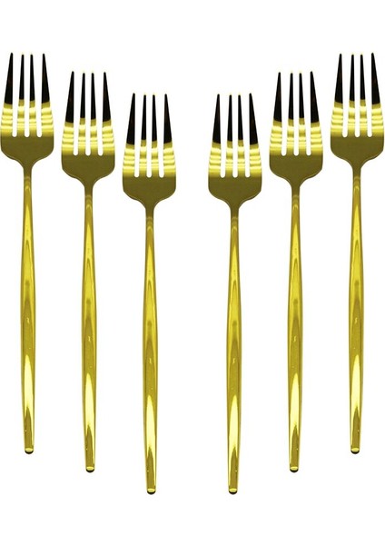 6 pcs Gold Yemek Çatal Seti (4604)