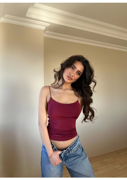 Bordo Zra Model Poliamid Ip Askı Bluz
