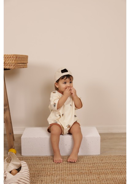 Zeytin Baskılı Oversize Tulum