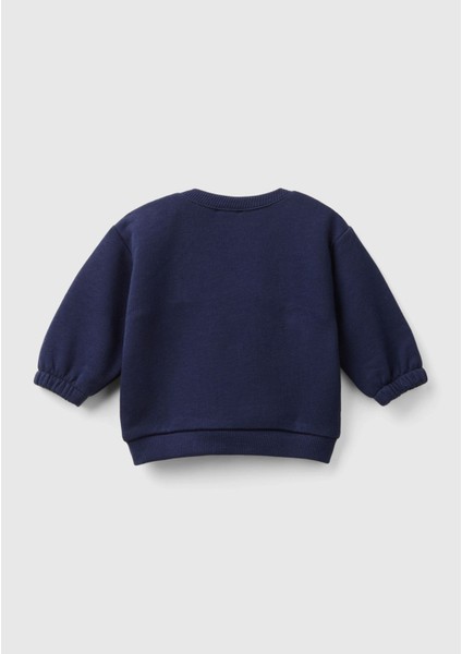 Bebek Önü Kulak Detaylı Omzu Düğmeli Bisiklet Yaka Sweatshirt fiyatları