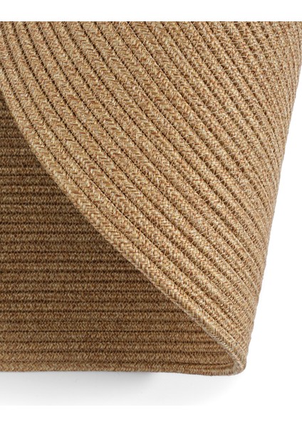 Bej Hasır Jüt Oval Kilim Bohem Oval Halı El Örgüsü Sisal Paspas