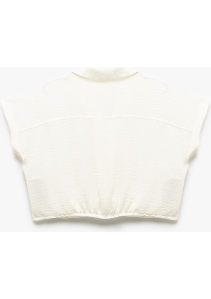 Kısa Kollu Önden Bağlamalı Crop Gömlek fiyatları