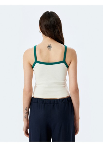Ince Askılı Biyeli Slim Fit Crop Baskılı Atlet fırsatları