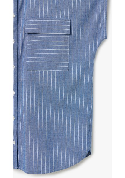 Viskon Kumaş Karışımlı Kolsuz Cep Detaylı Gömlek indirimleri