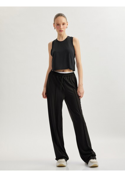 Halter Yaka Basic Crop Spor Atlet