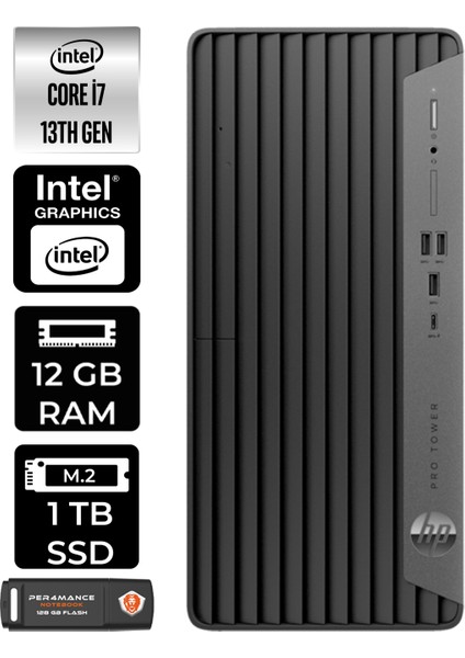 Pro Tower 400 G9 Intel Core I7 13700 12GB 1tb SSD Fdos Masaüstü Bilgisayar & Per4 USB Bellek 6U4T6EAPN308