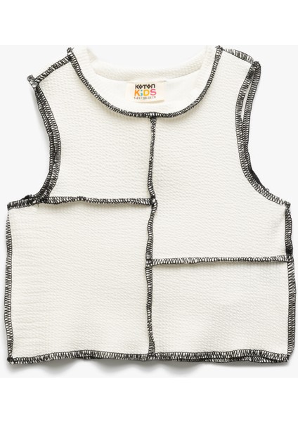 Dikiş Detaylı Viskon Karışımlı Bisiklet Yaka Atlet