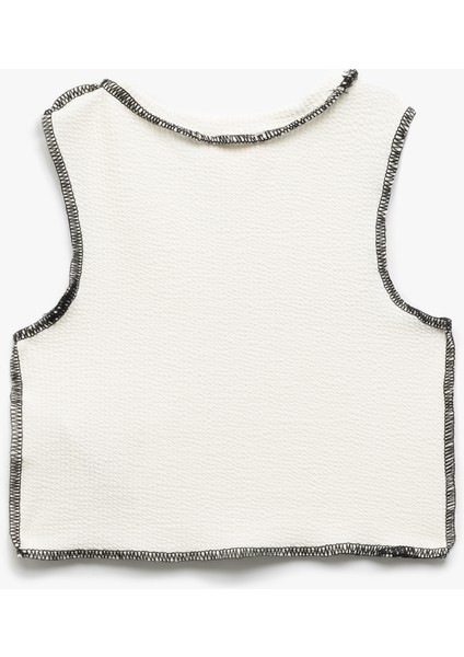 Dikiş Detaylı Viskon Karışımlı Bisiklet Yaka Atlet fiyatları