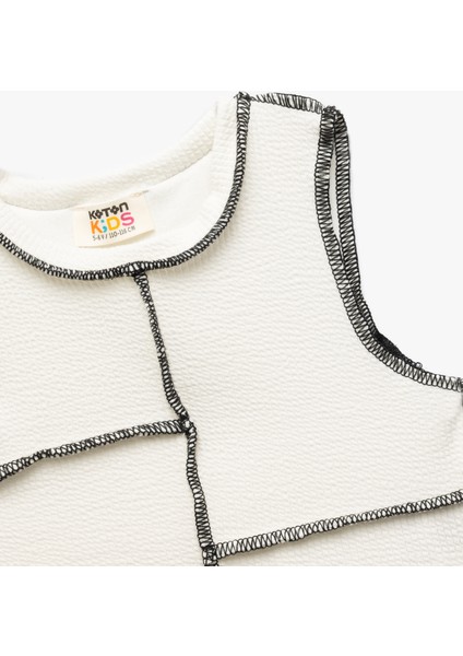 Dikiş Detaylı Viskon Karışımlı Bisiklet Yaka Atlet modelleri