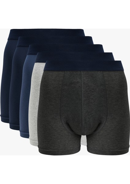 Pamuklu Çok Renkli 5'li Erkek Boxer Seti