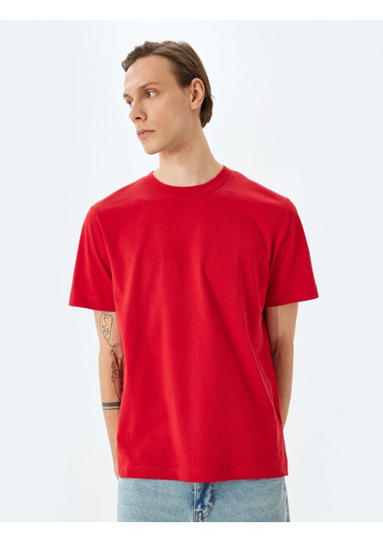Pamuklu Bisiklet Yaka Regular Fit Kısa Kollu Basic Tişört modelleri