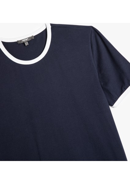 Bisiklet Yaka Kısa Kollu Pamuklu Biyeli Slim Fit Tişört