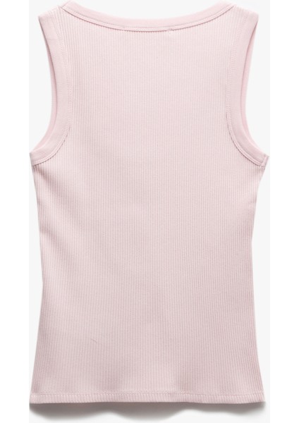 Slim Fit Kolsuz U Yaka Kadın Fitilli Atlet
