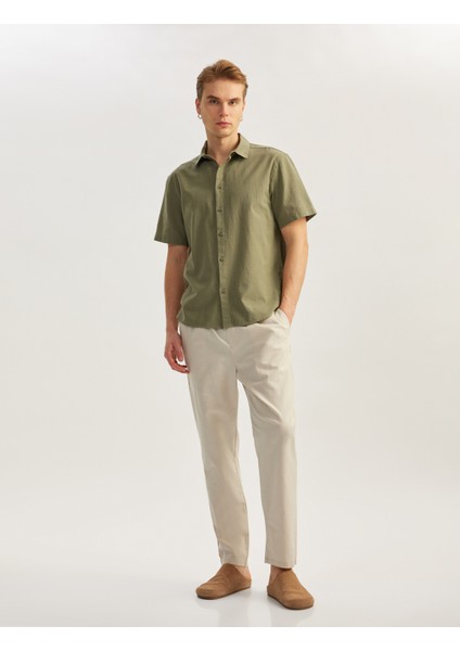 Kısa Kollu Pamuklu Regular Fit Klasik Gömlek fiyatları