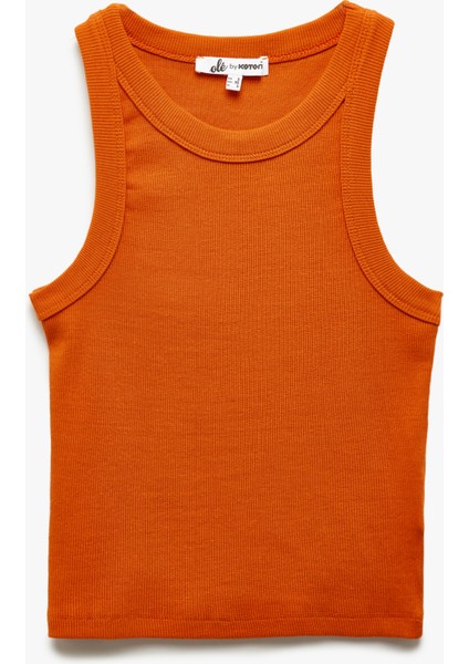 Pamuklu Dar Kesim Kaşkorse Kolsuz Basic Halter Yaka Atlet